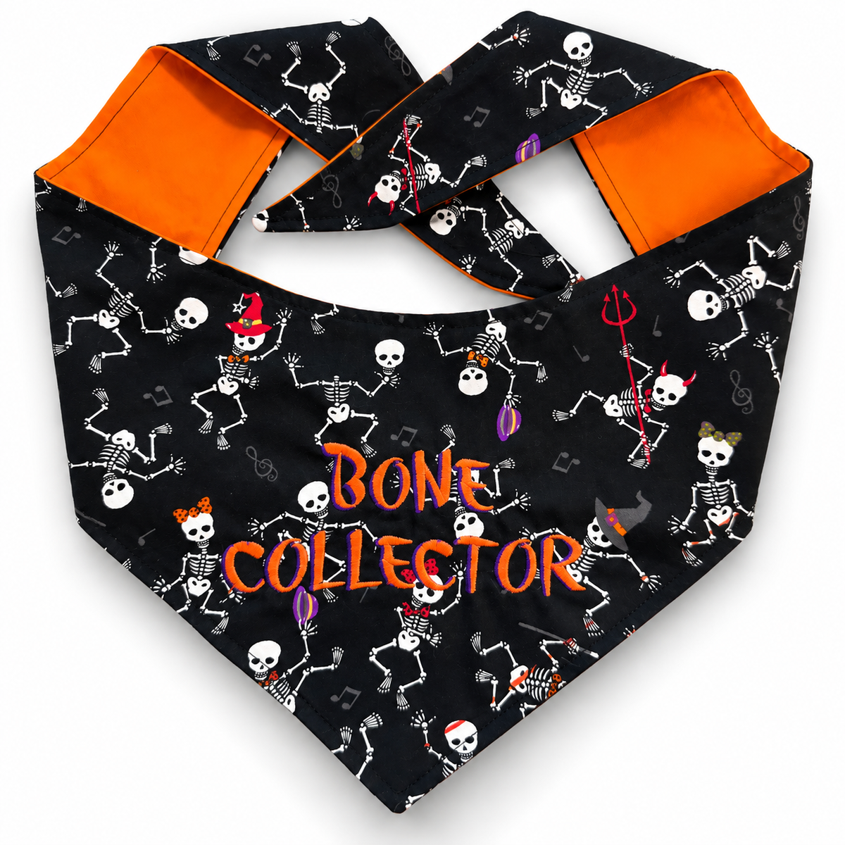 Black with Skeletons Bone Collector Dog Bandanna