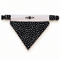 Black with Puppy Prints Collar/Bandanna Combo